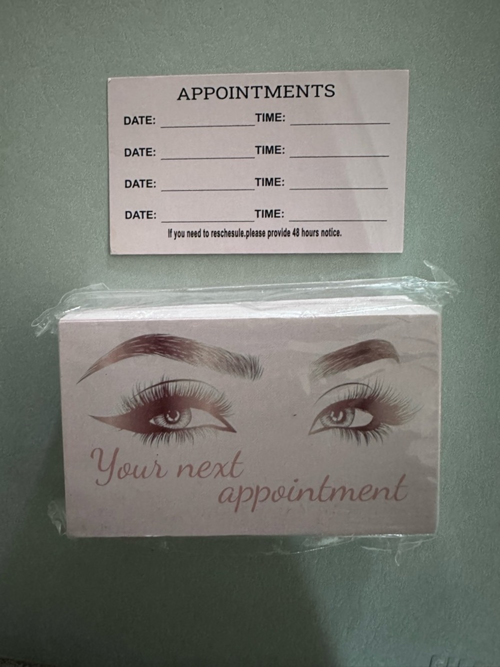 Appointment Reminder Cards for Lash & Brow - Blush Pink